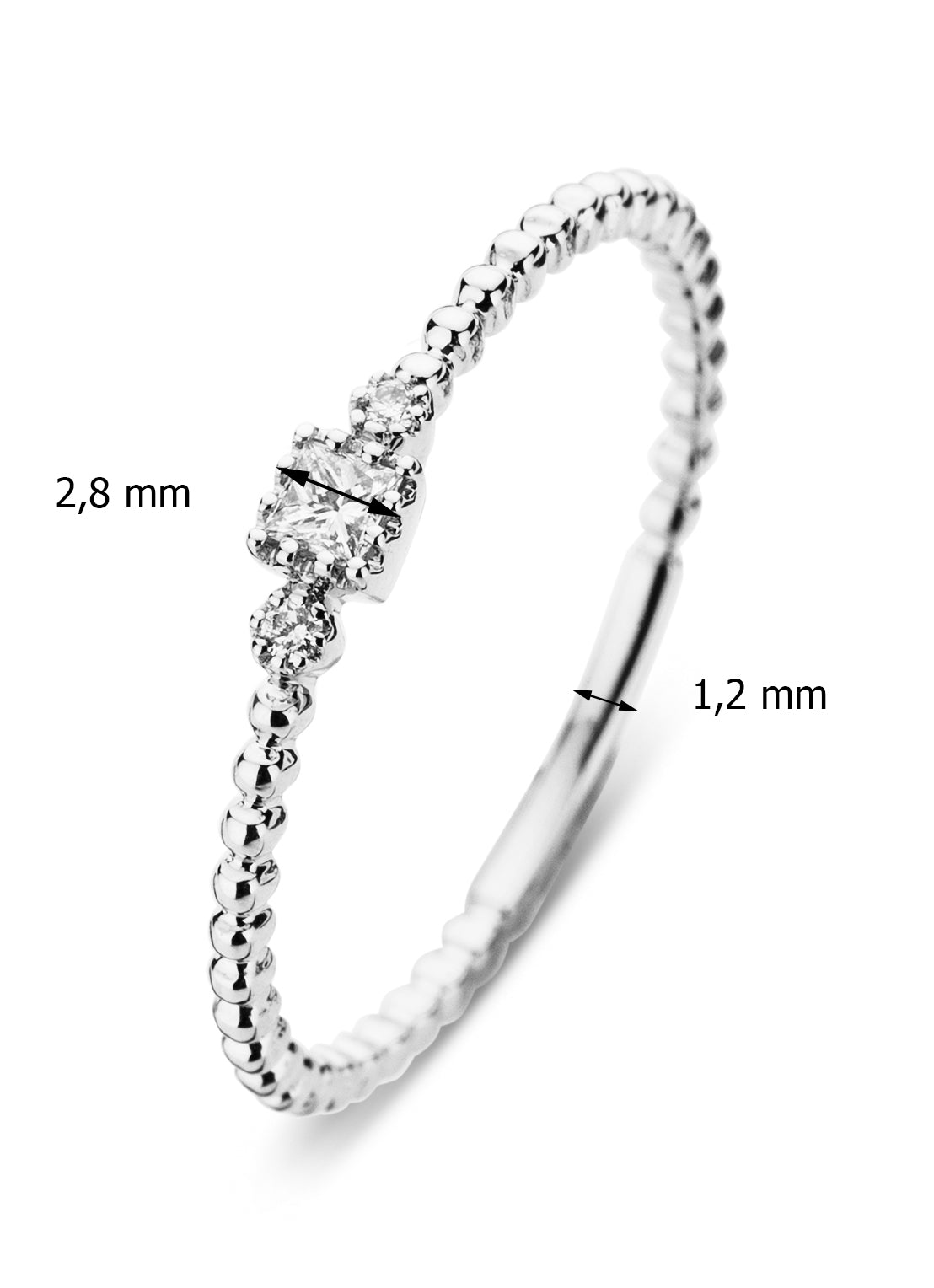 White gold ring, 0.07 CT Diamant, Joy