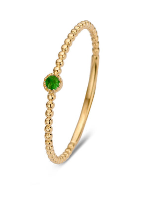 Geelgouden ring, 0.04 ct smaragd, Joy