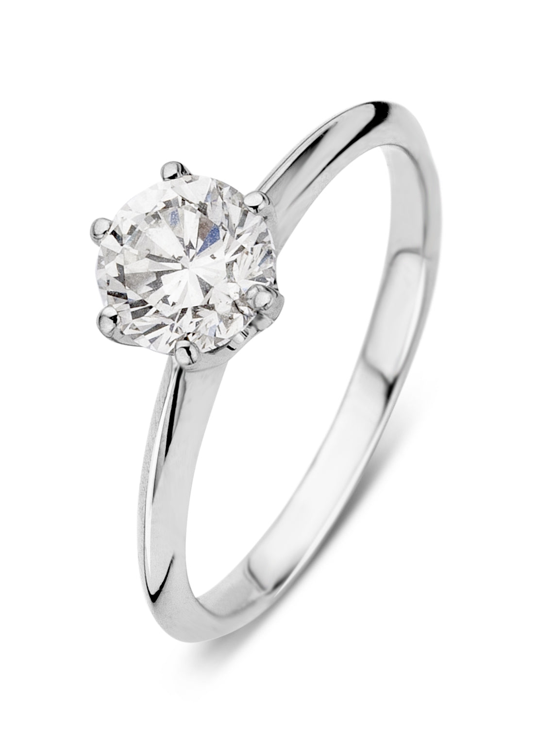White gold ring, 1.01 ct diamond, solitary