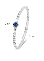 White gold ring, 0.05 ct blue sapphire, joy