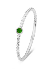 Witgouden ring, 0.04 ct smaragd, Joy