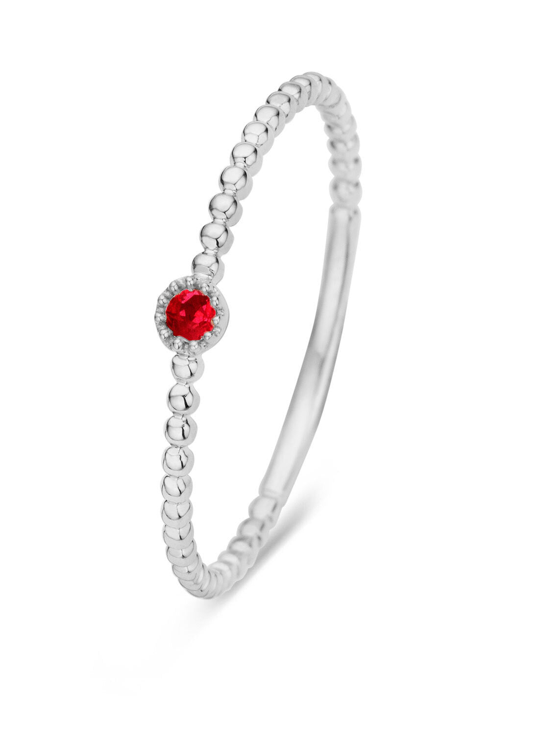 Witgouden ring, 0.05 ct robijn, Joy