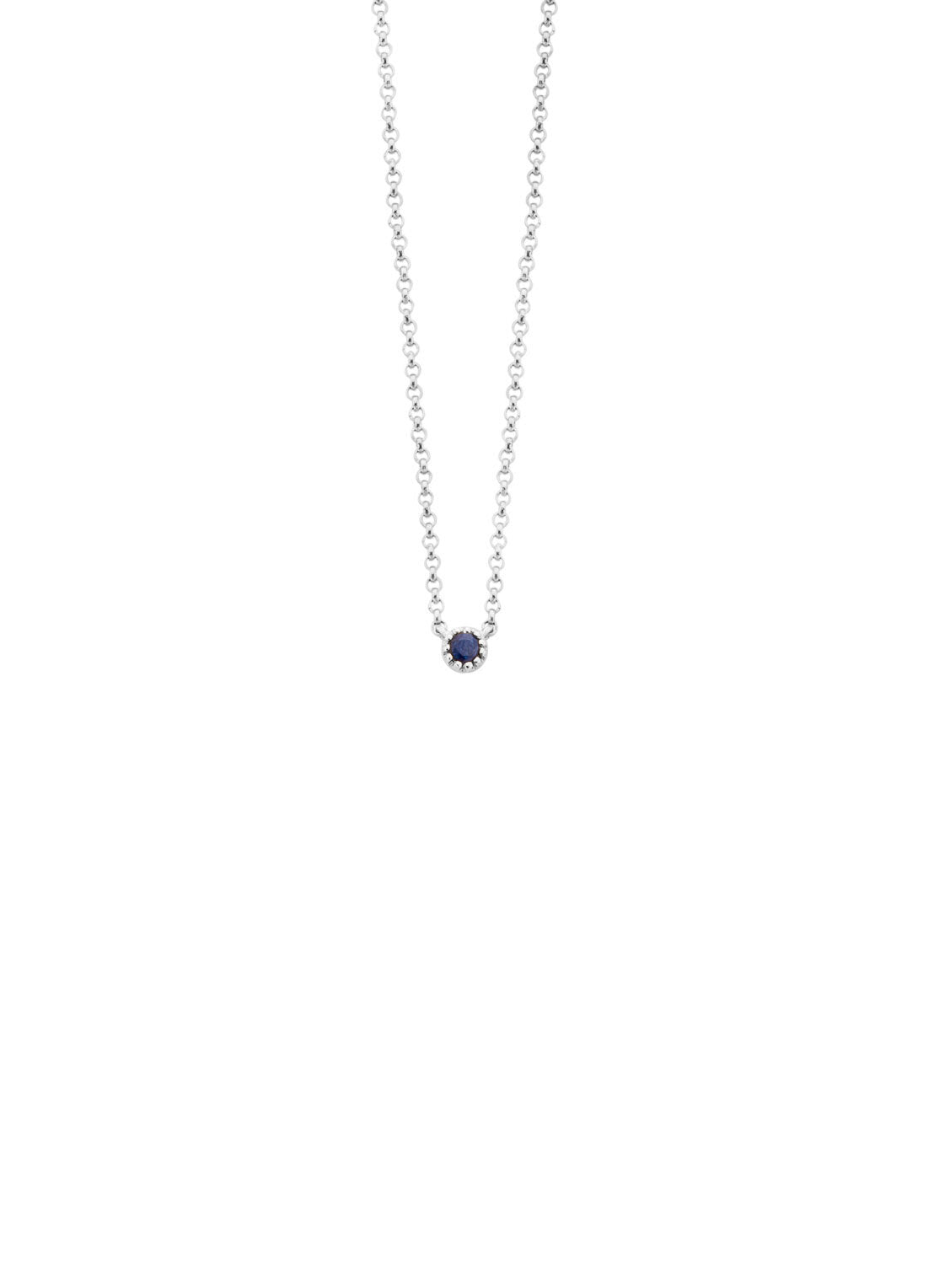 White Gouden Collier, 0.05 CT Blue Saffier, Joy