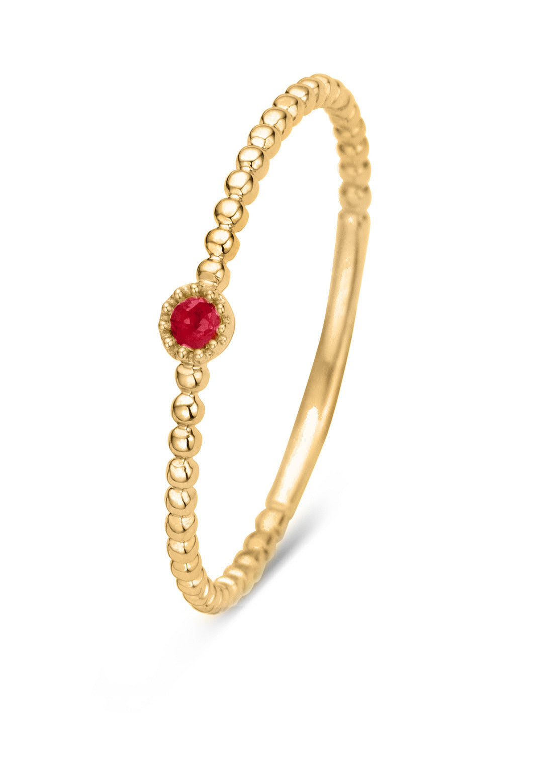 Yellow gold ring, 0.05 ct Robijn, Joy