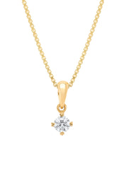 Geelgouden hanger, 0.16 ct diamant, Hearts & Arrows
