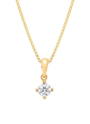 Yellow gold pendant, 0.25 ct diamond, Hearts & Arrows