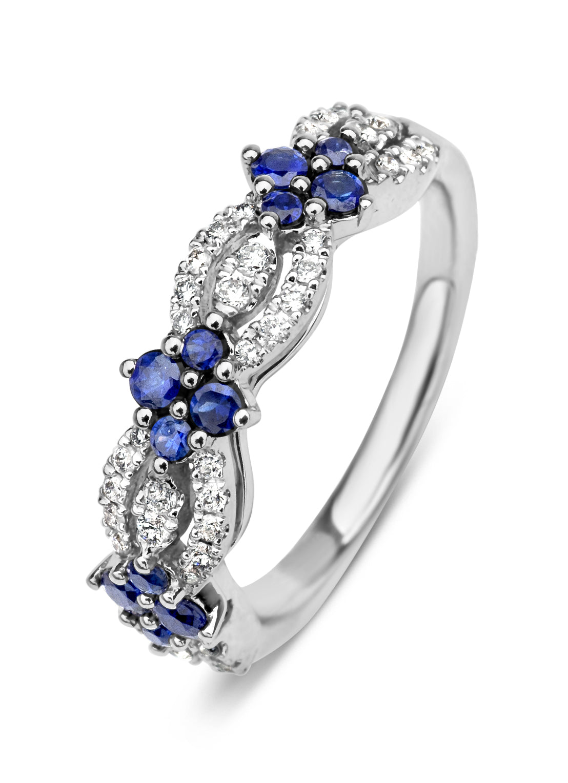 White gold ring, 0.49 CT Blue Sapphire, Colors