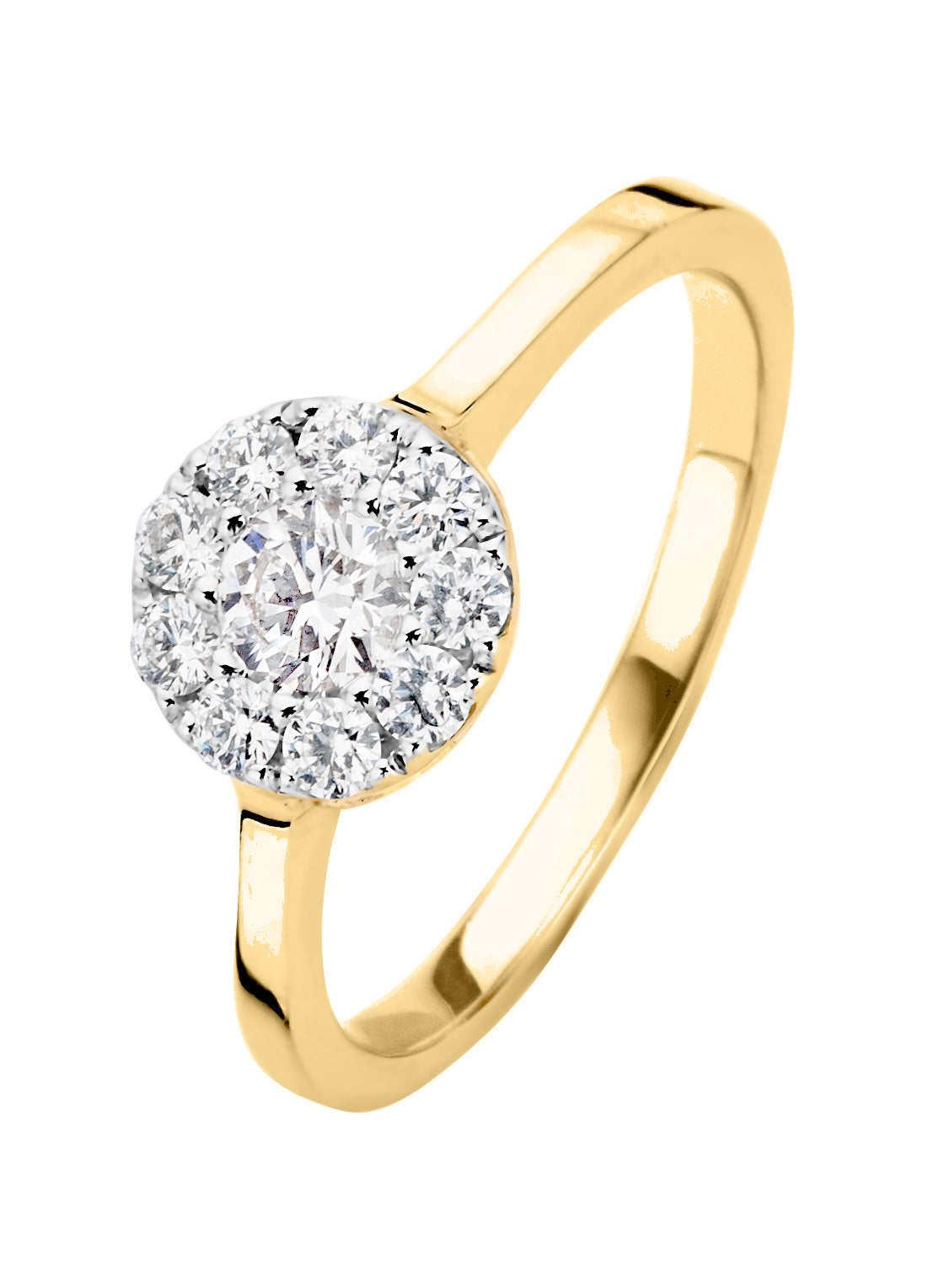 Golden Ring, 0.42 CT Diamant, Hearts & Arrows