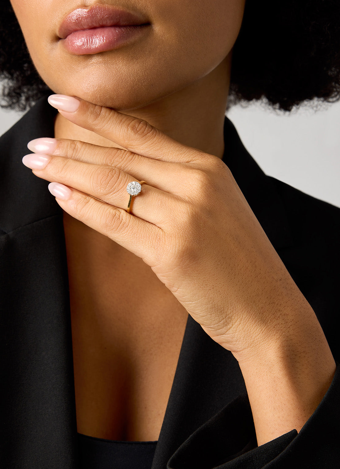 Golden Ring, 0.42 CT Diamant, Hearts & Arrows