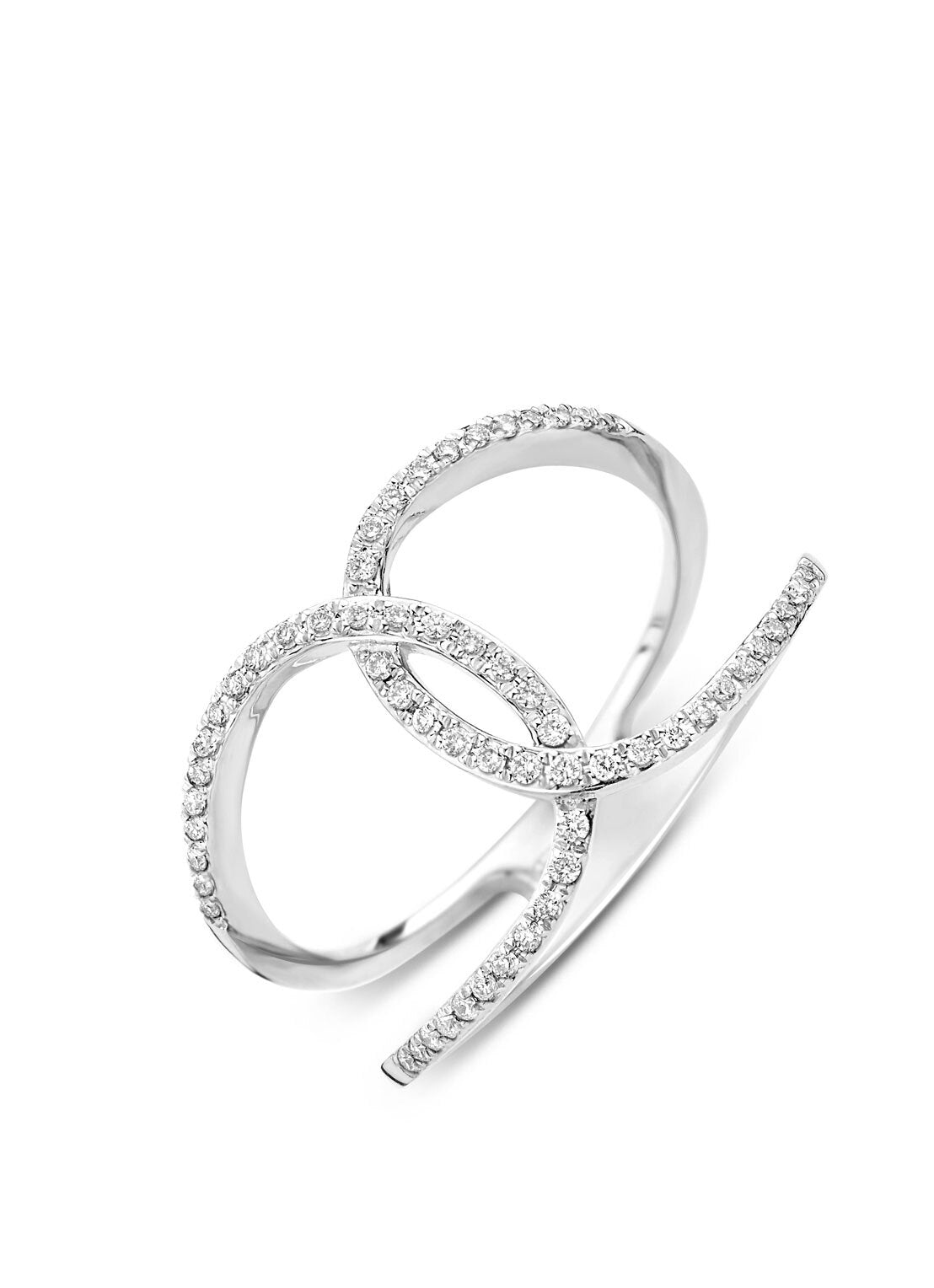 Witgouden ring, 0.19 ct diamant, Like a star