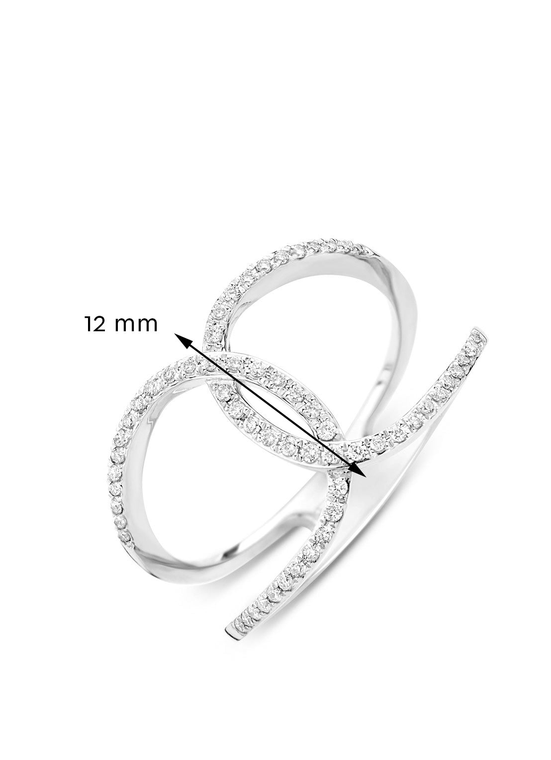 Witgouden ring, 0.19 ct diamant, Like a star