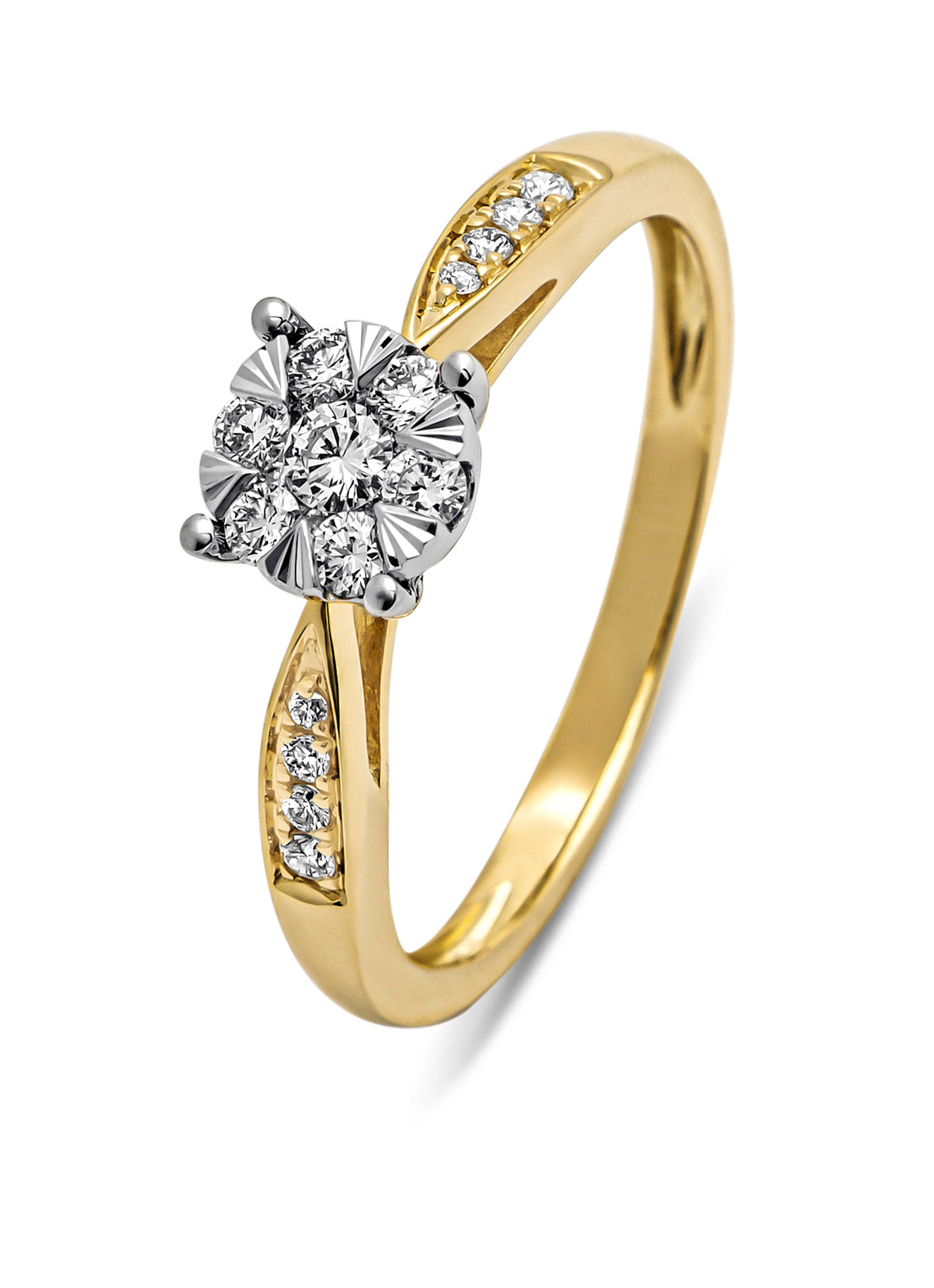 Golden ring, 0.29 ct diamond, Enchanted