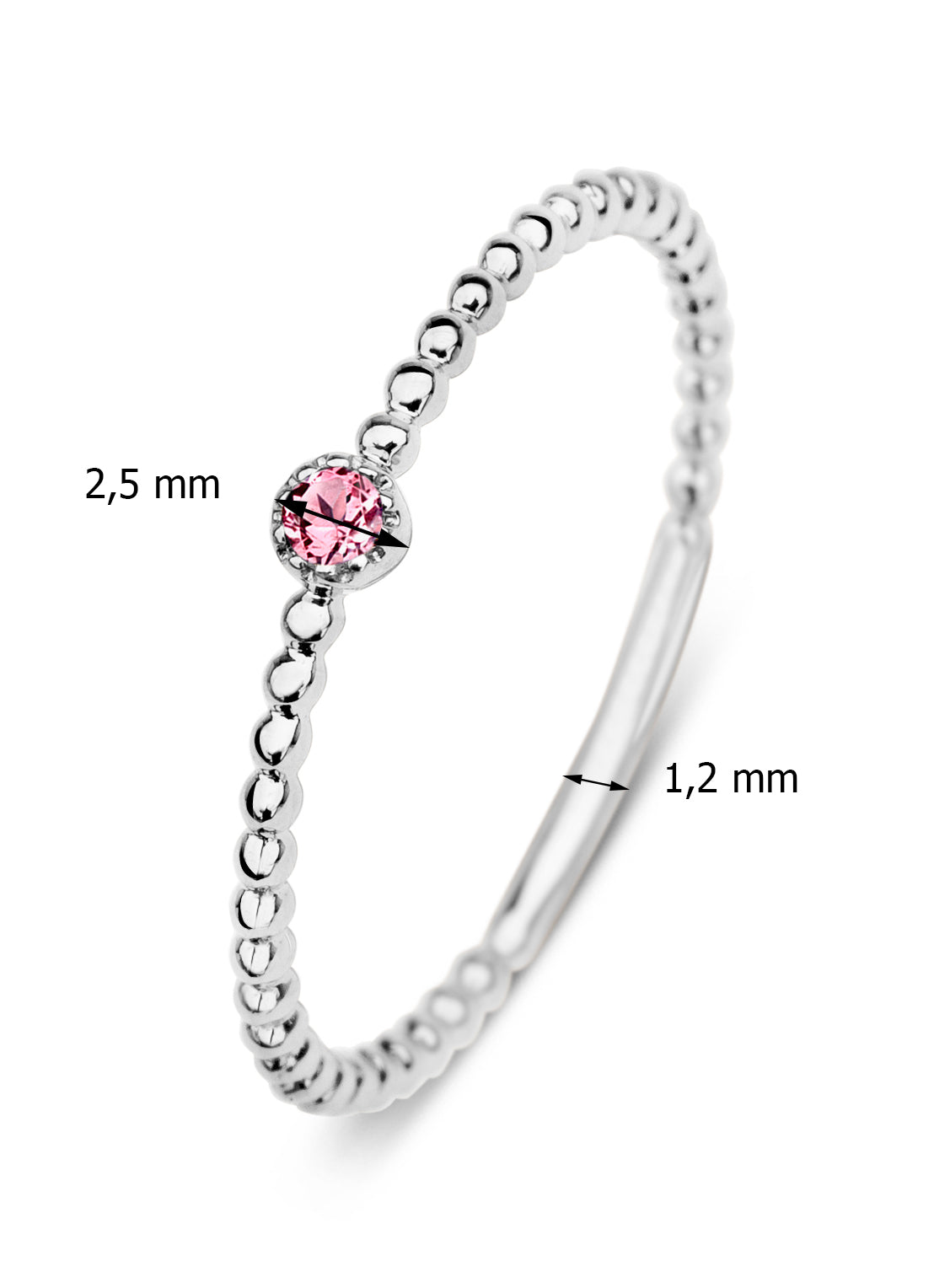 Witgouden ring, 0.04 ct toermalijn, Joy