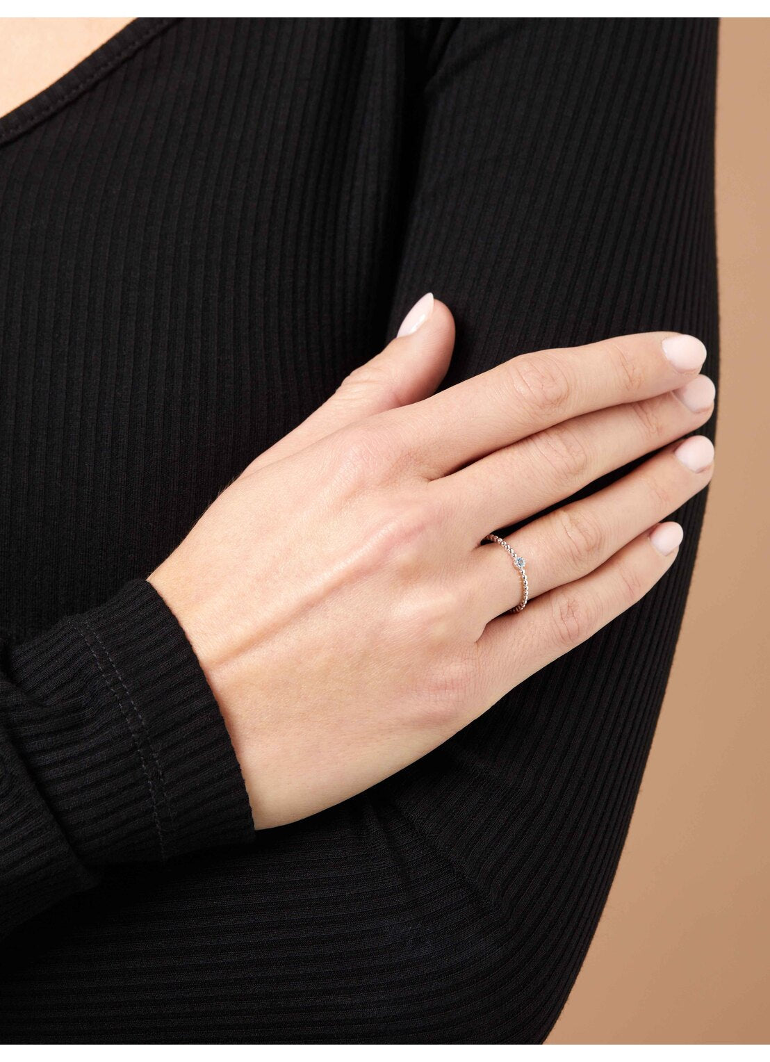 White gold ring, 0.04 CT Topaz, Joy