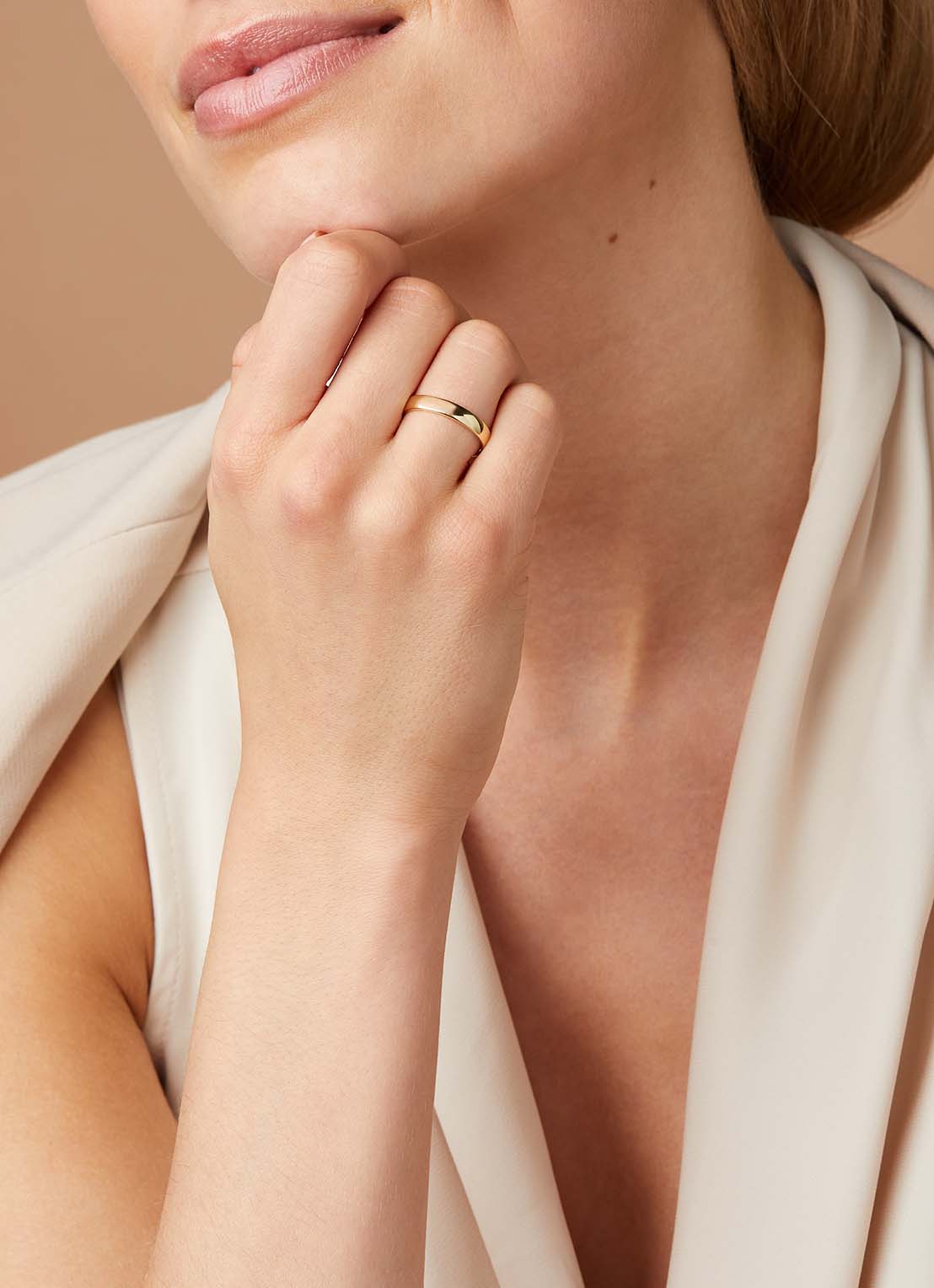 Geelgouden 14 kt trouwring, Wedding