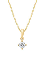 Yellow gold pendant, 0.20 ct diamond, Hearts & Arrows