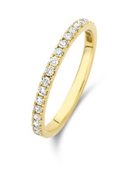 Yellow gold ring, 0.26 ct diamond, wedding
