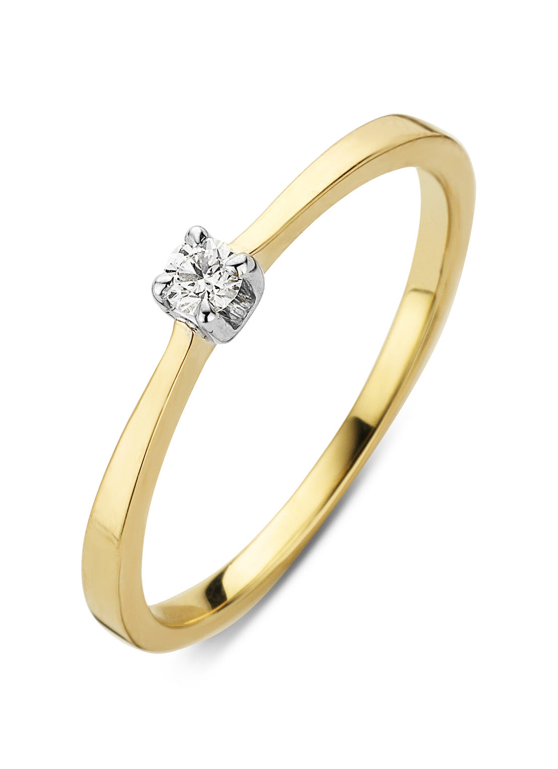 Gouden ring, 0.10 ct diamant, Starlight