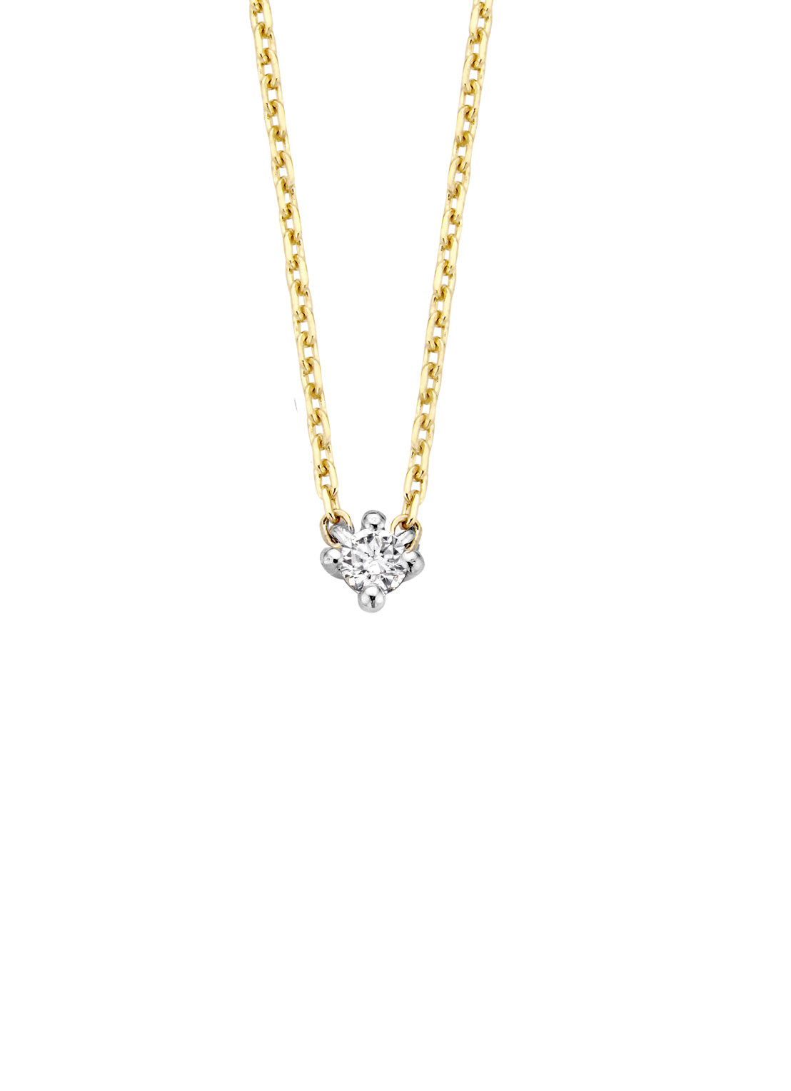 Gouden collier, 0.05 ct diamant, Starlight