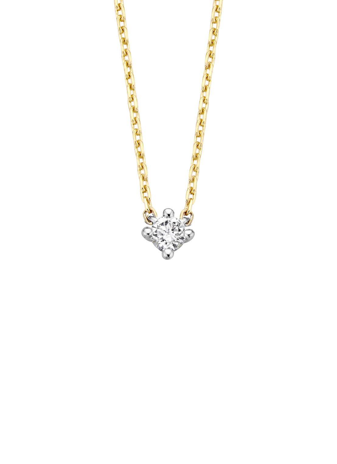 Gouden collier, 0.10 ct diamant, Starlight