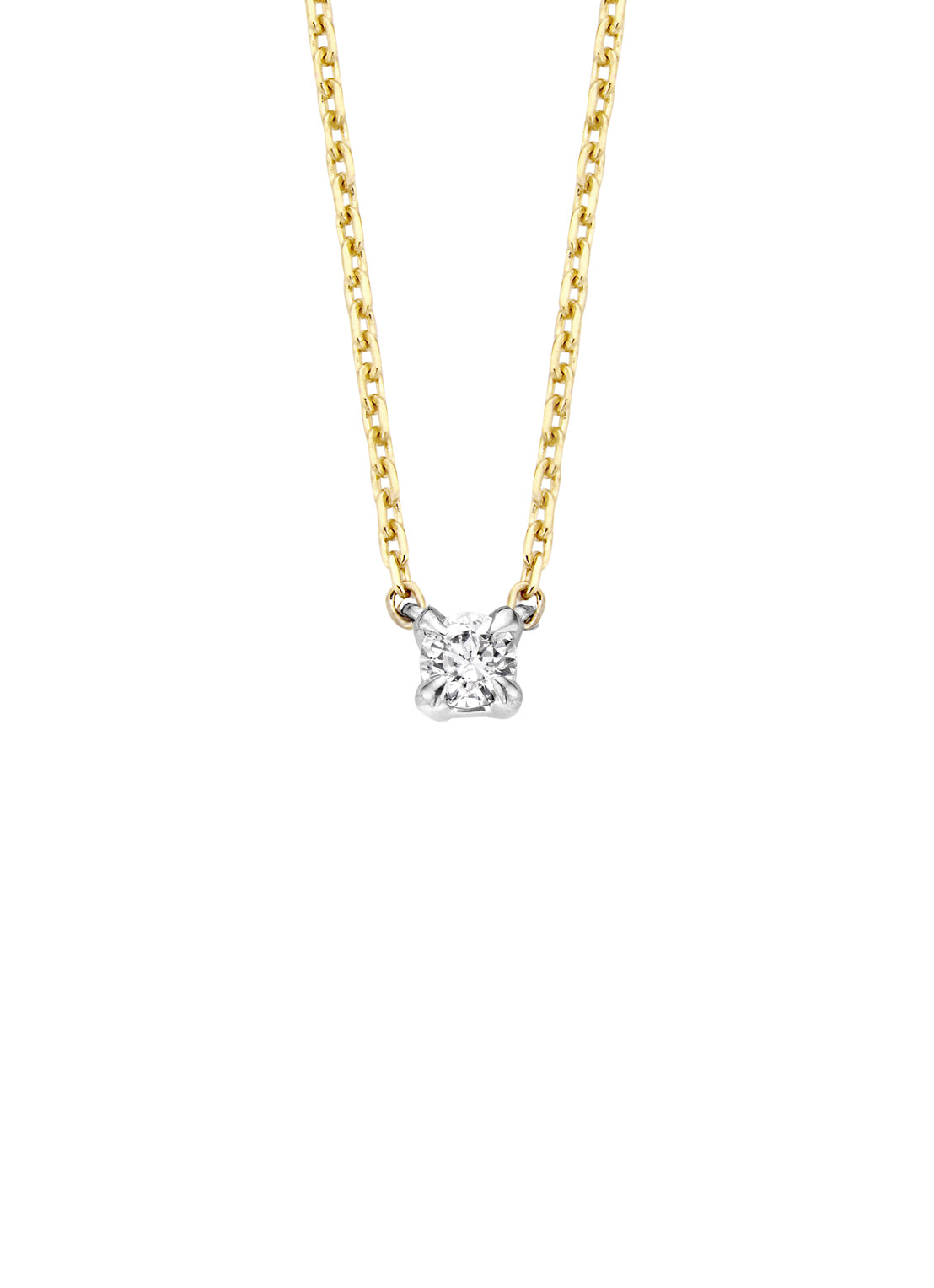 Gouden collier, 0.10 ct diamant, Starlight