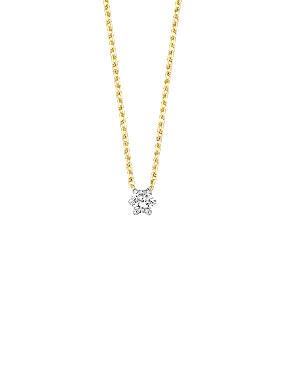 Gouden collier, 0.05 ct diamant, Starlight