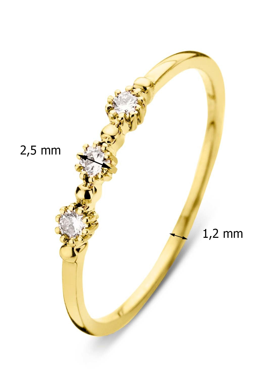 Geelgouden ring, 0.10 ct diamant, Joy