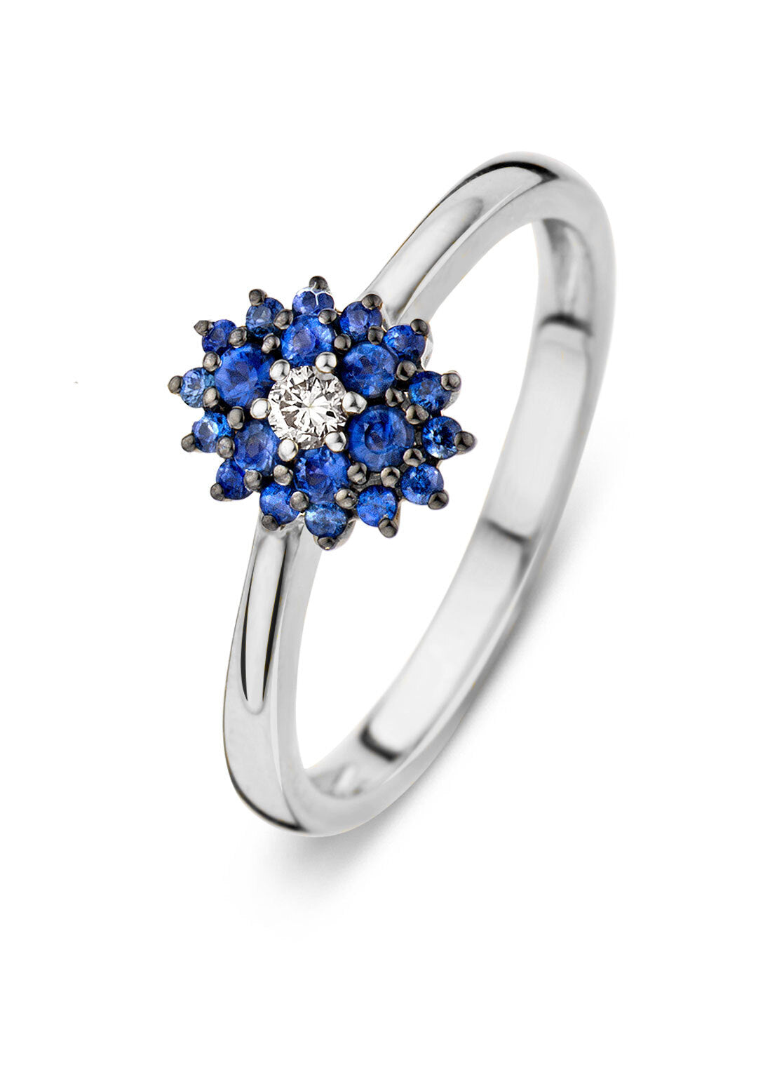 White gold ring, 0.29 CT Blue Sapphire, Majestic