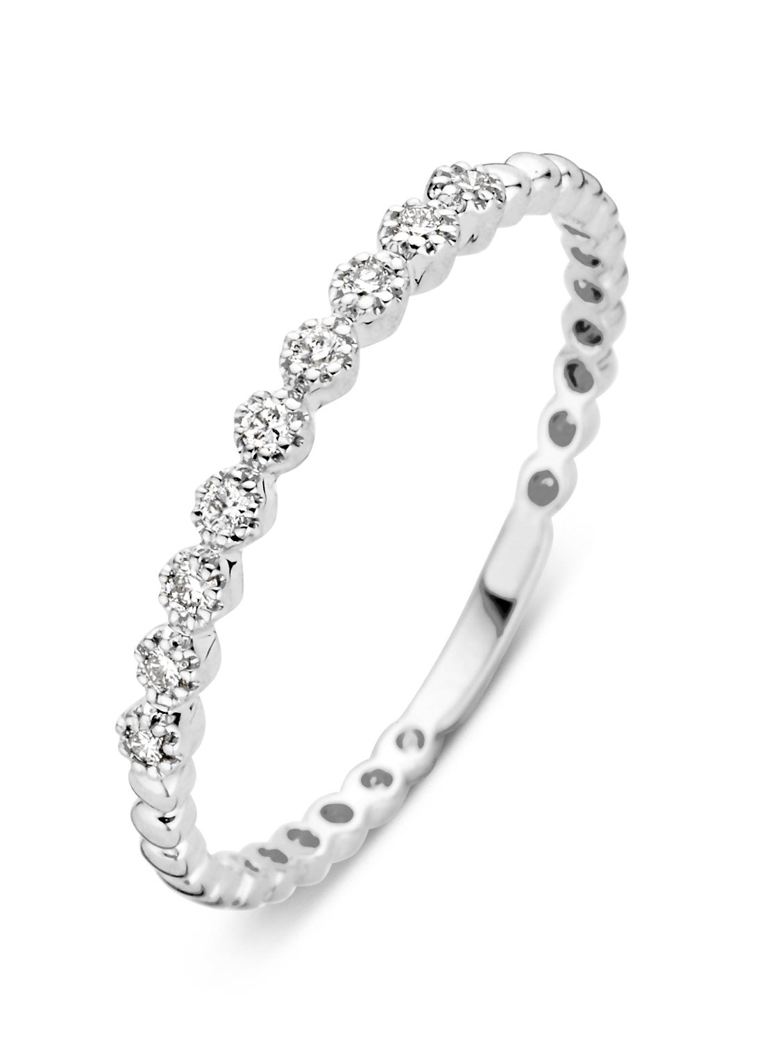 Witgouden ring, 0.09 ct diamant, Joy