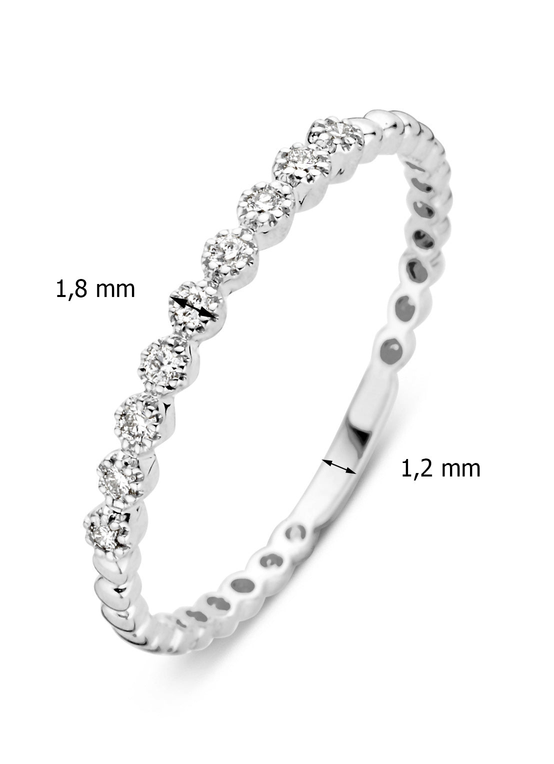 Witgouden ring, 0.09 ct diamant, Joy