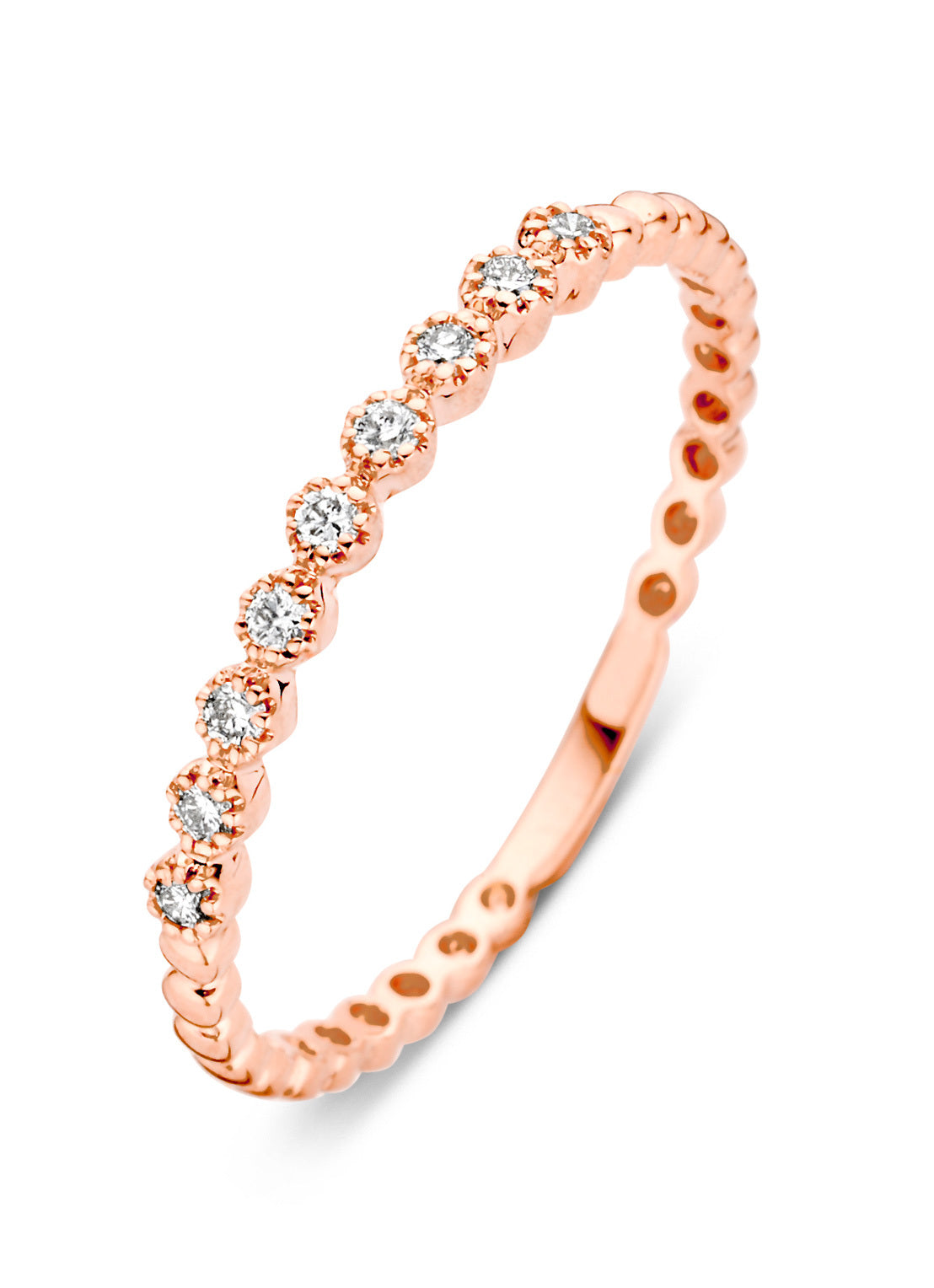 Roségouden ring, 0.09 ct diamant, Joy