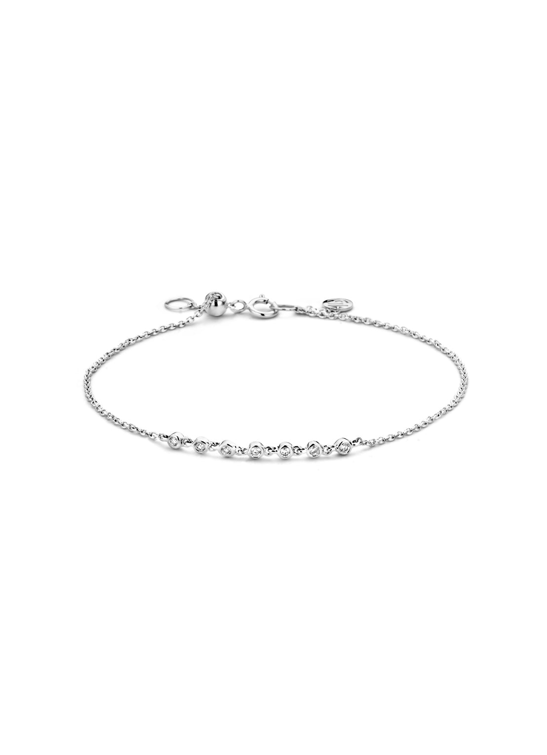 Witgouden armband, 0.11 ct diamant, Joy