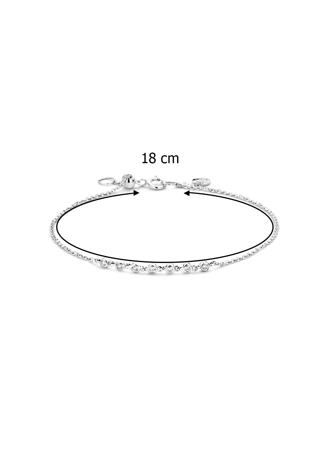 Witgouden armband, 0.11 ct diamant, Joy