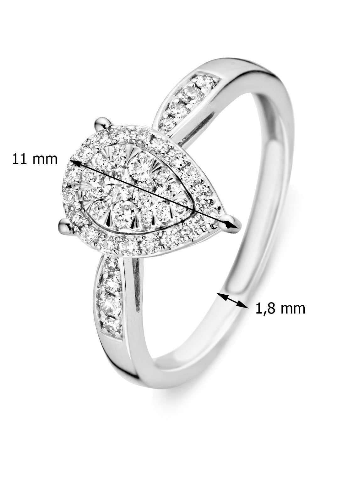 White gold ring, 0.36 ct diamond, Enchanted