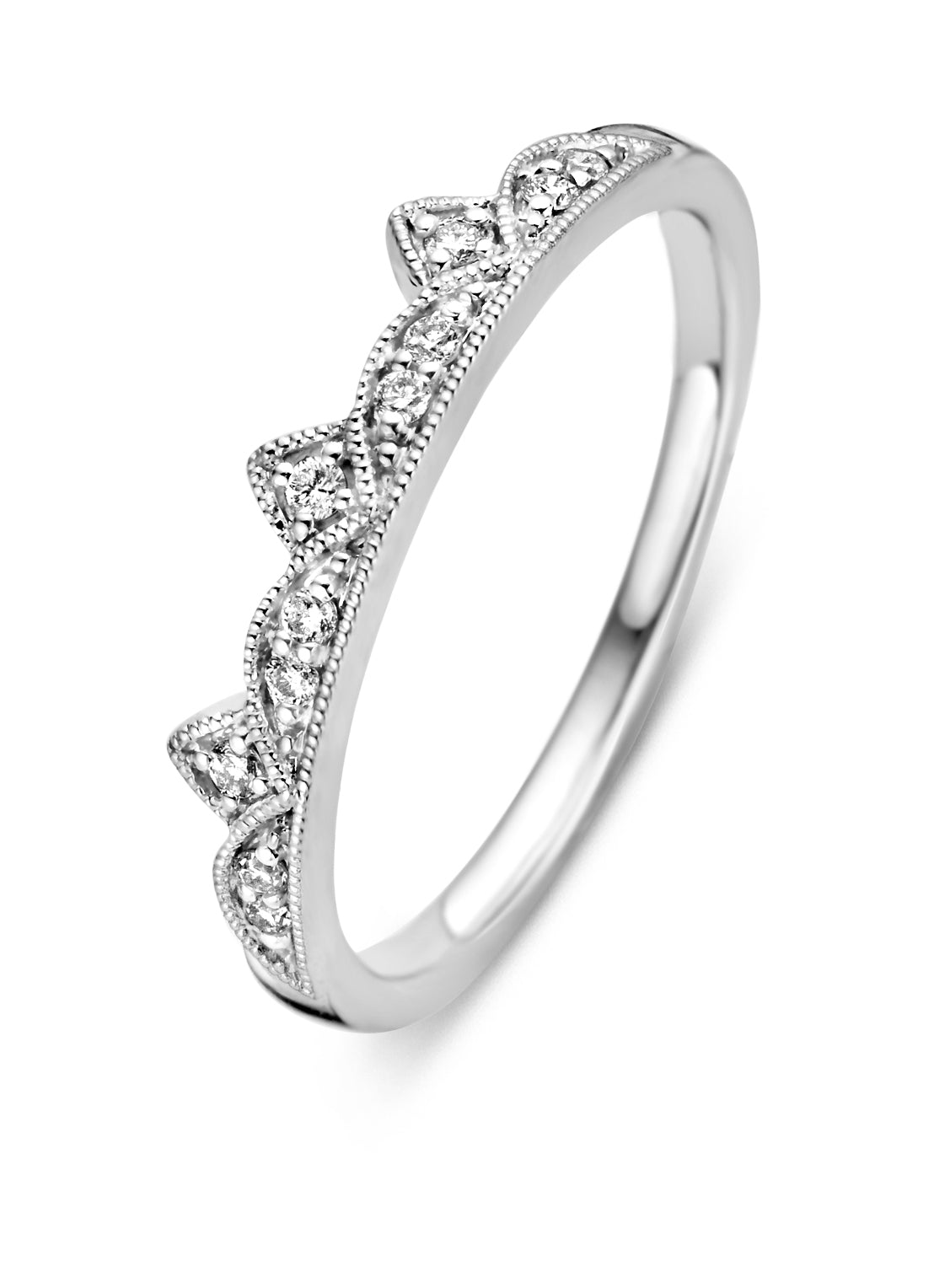 White gold ring, 0.09 CT Diamant, Since 1904