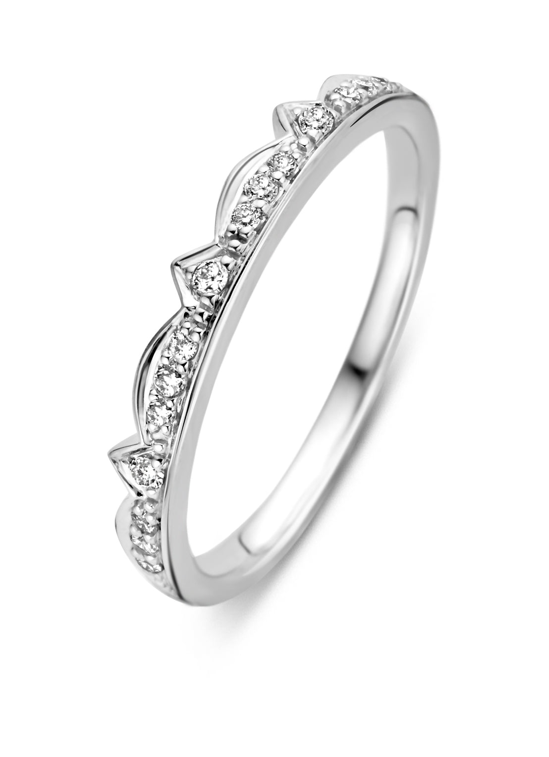 White gold ring, 0.11 CT Diamant, Since 1904