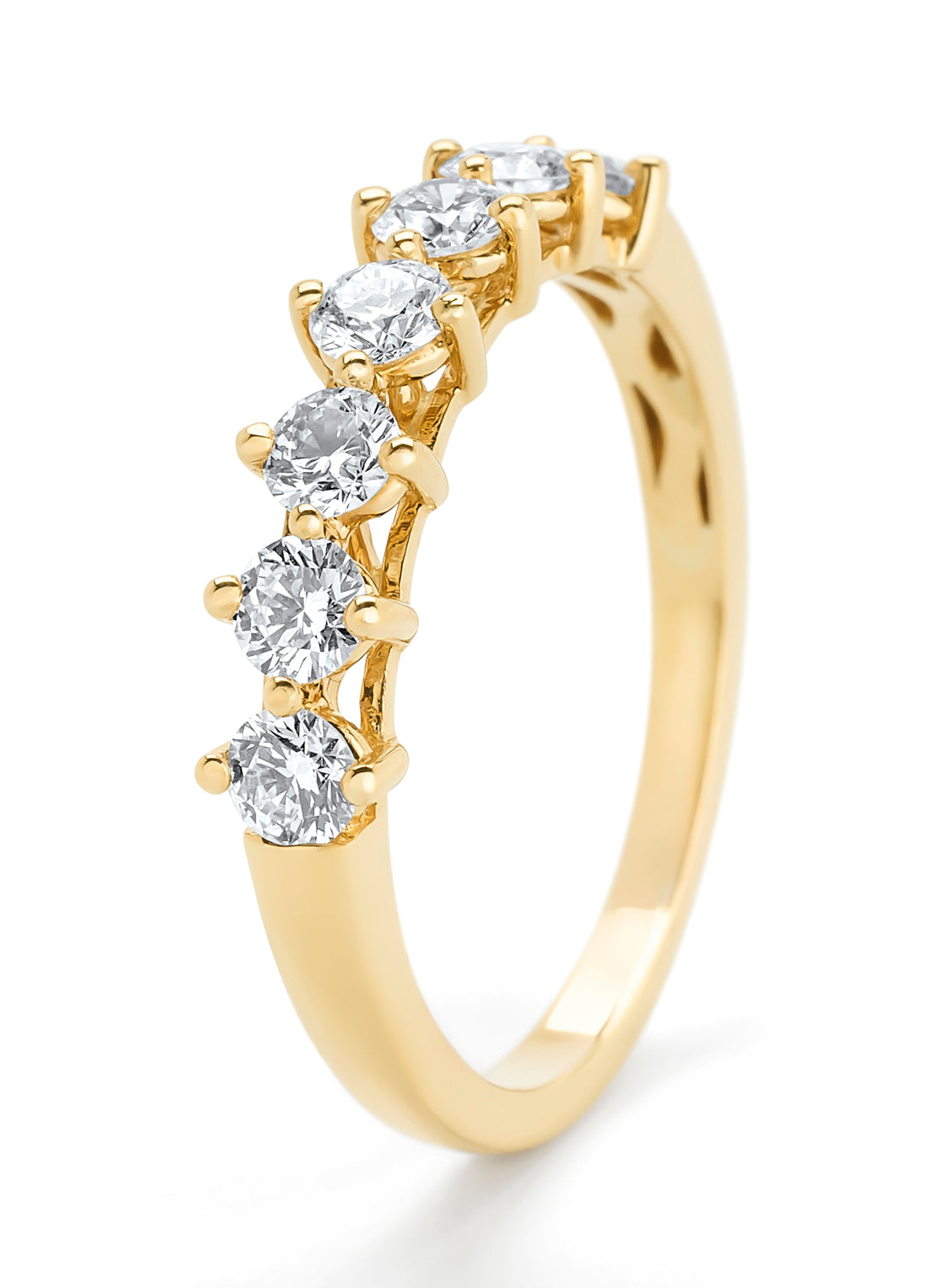 Geelgouden ring, 0.70 ct diamant, Hearts & Arrows