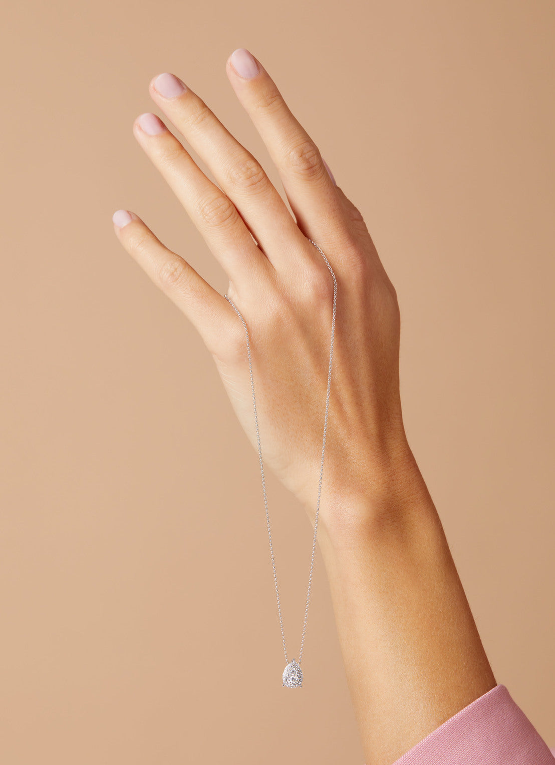 Witgouden collier, 0.27 ct diamant, Enchanted