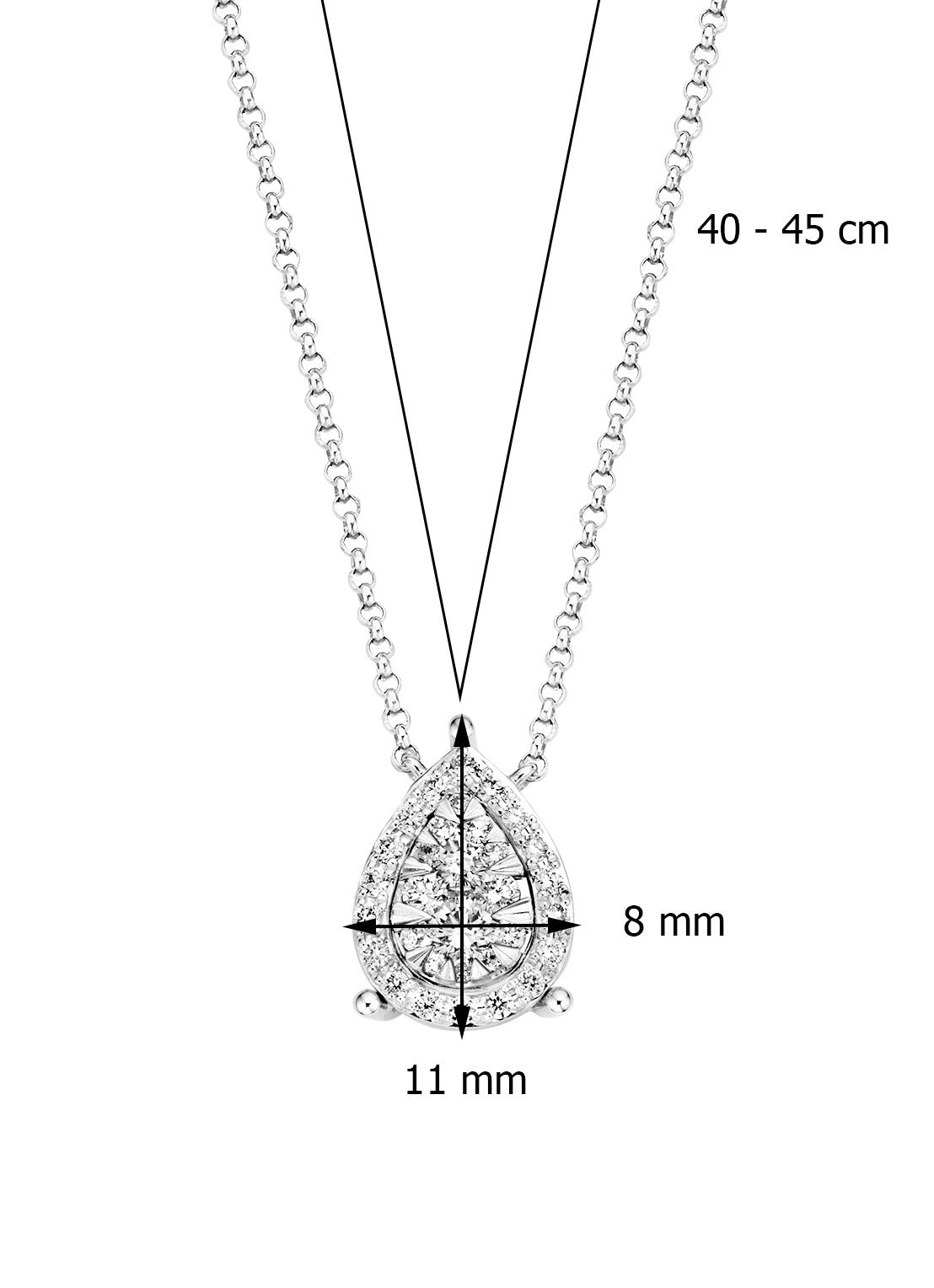 Witgouden collier, 0.27 ct diamant, Enchanted