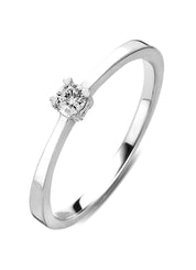 Witgouden ring, 0.10 ct diamant, Starlight