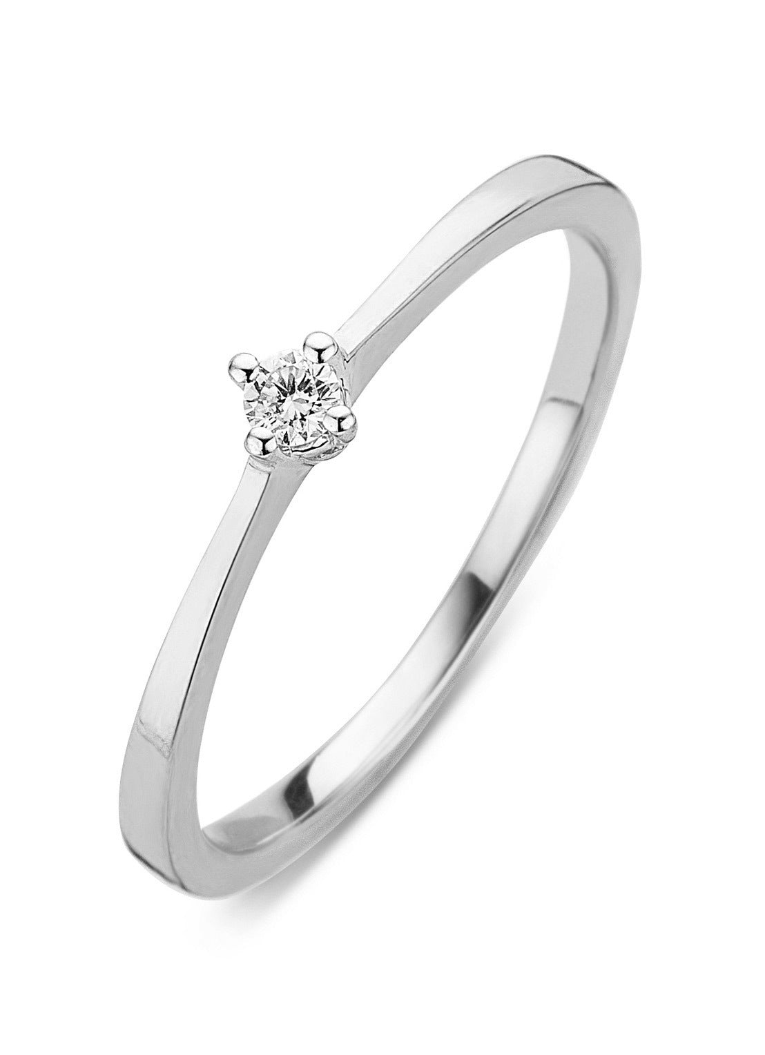 White gold ring, 0.05 ct diamond, Starlight