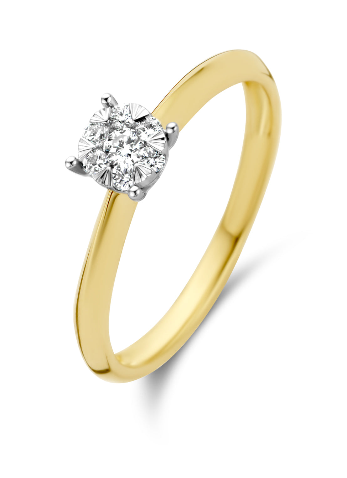 Golden ring 14 carat, 0.17 ct diamond, Enchanted