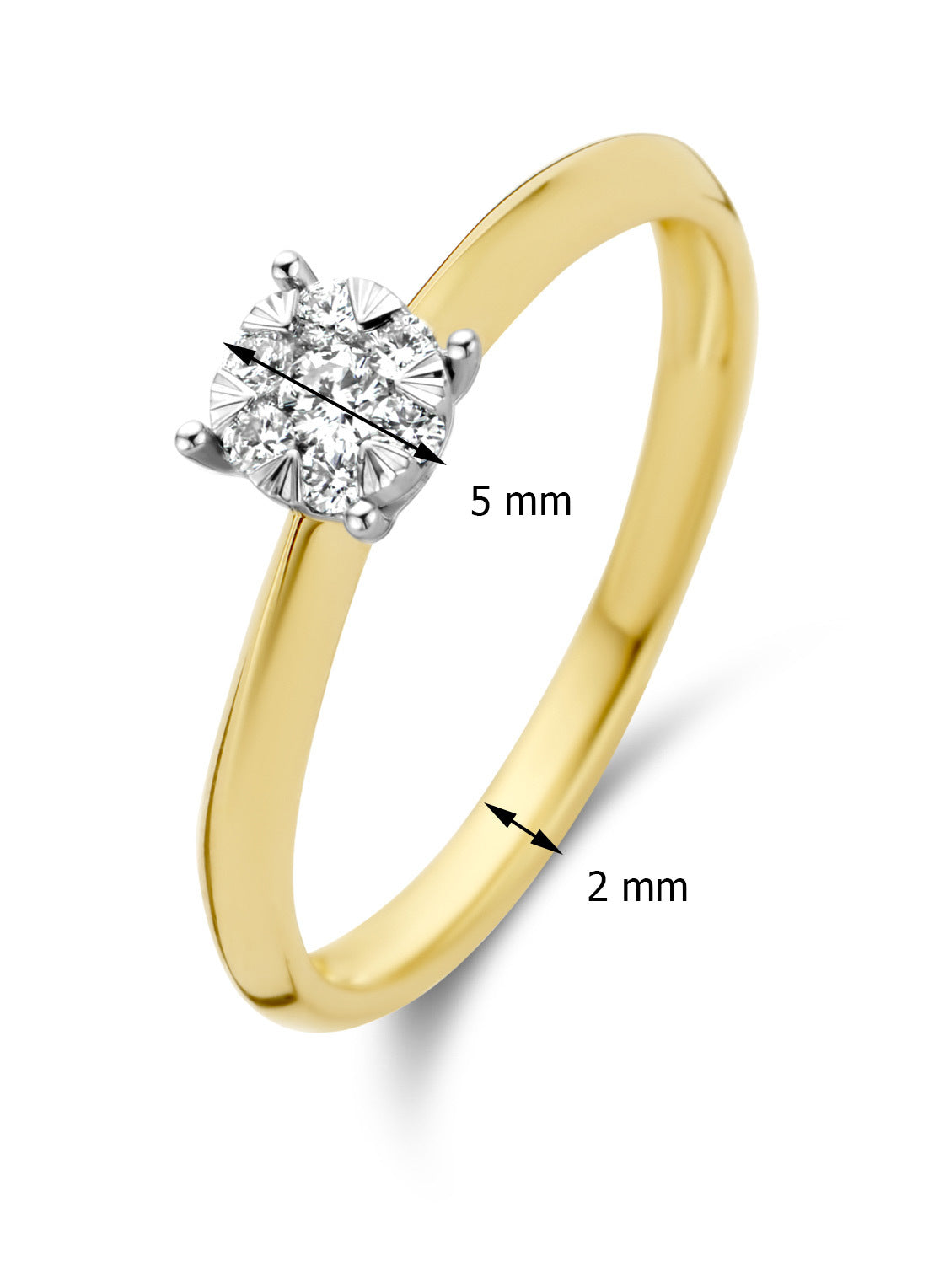 Golden ring 14 carat, 0.17 ct diamond, Enchanted