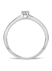 Witgouden ring, 0.10 ct diamant, Starlight
