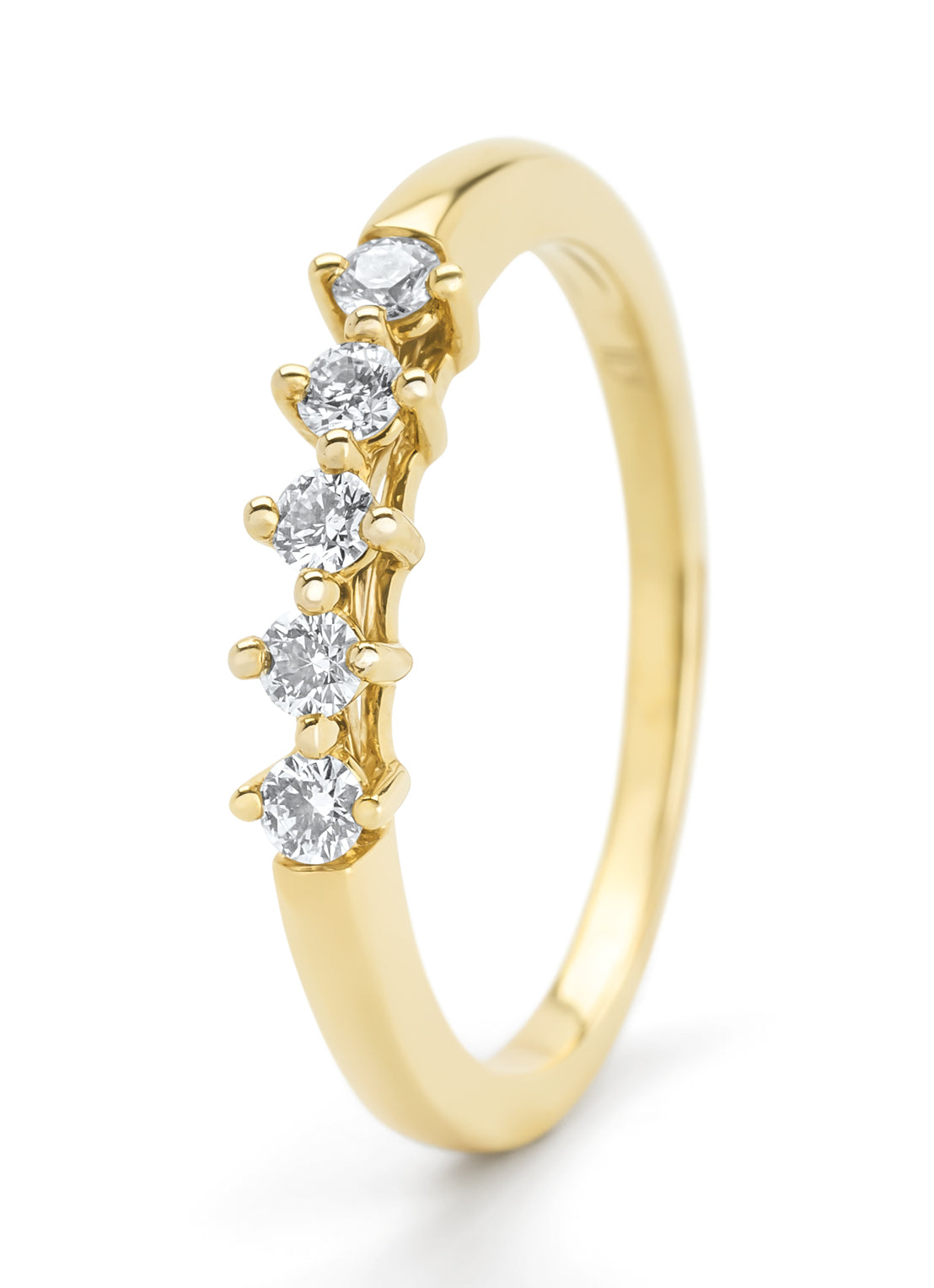 Geelgouden ring, 0.25 ct diamant, Hearts & Arrows