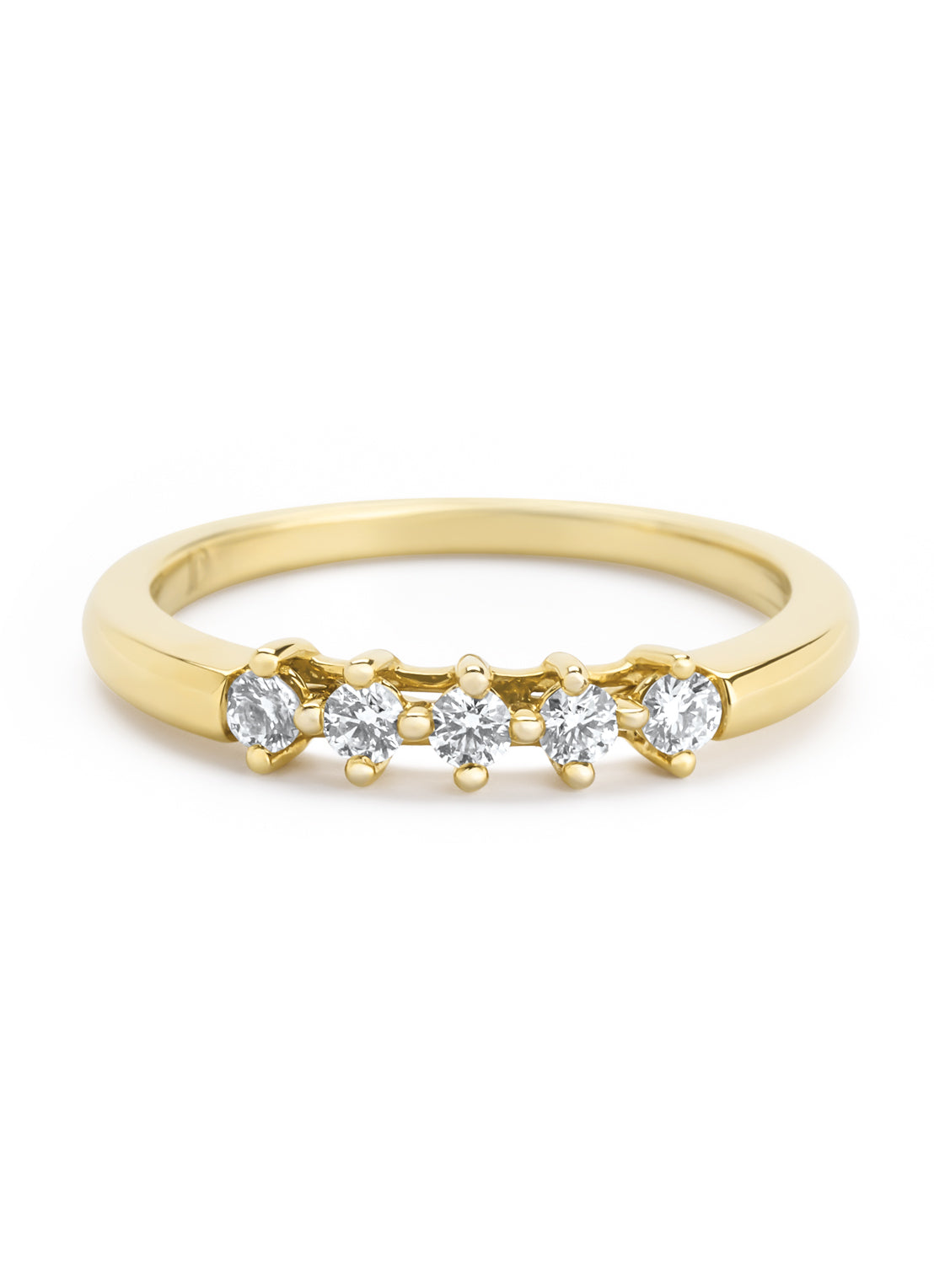 Geelgouden ring, 0.25 ct diamant, Hearts & Arrows