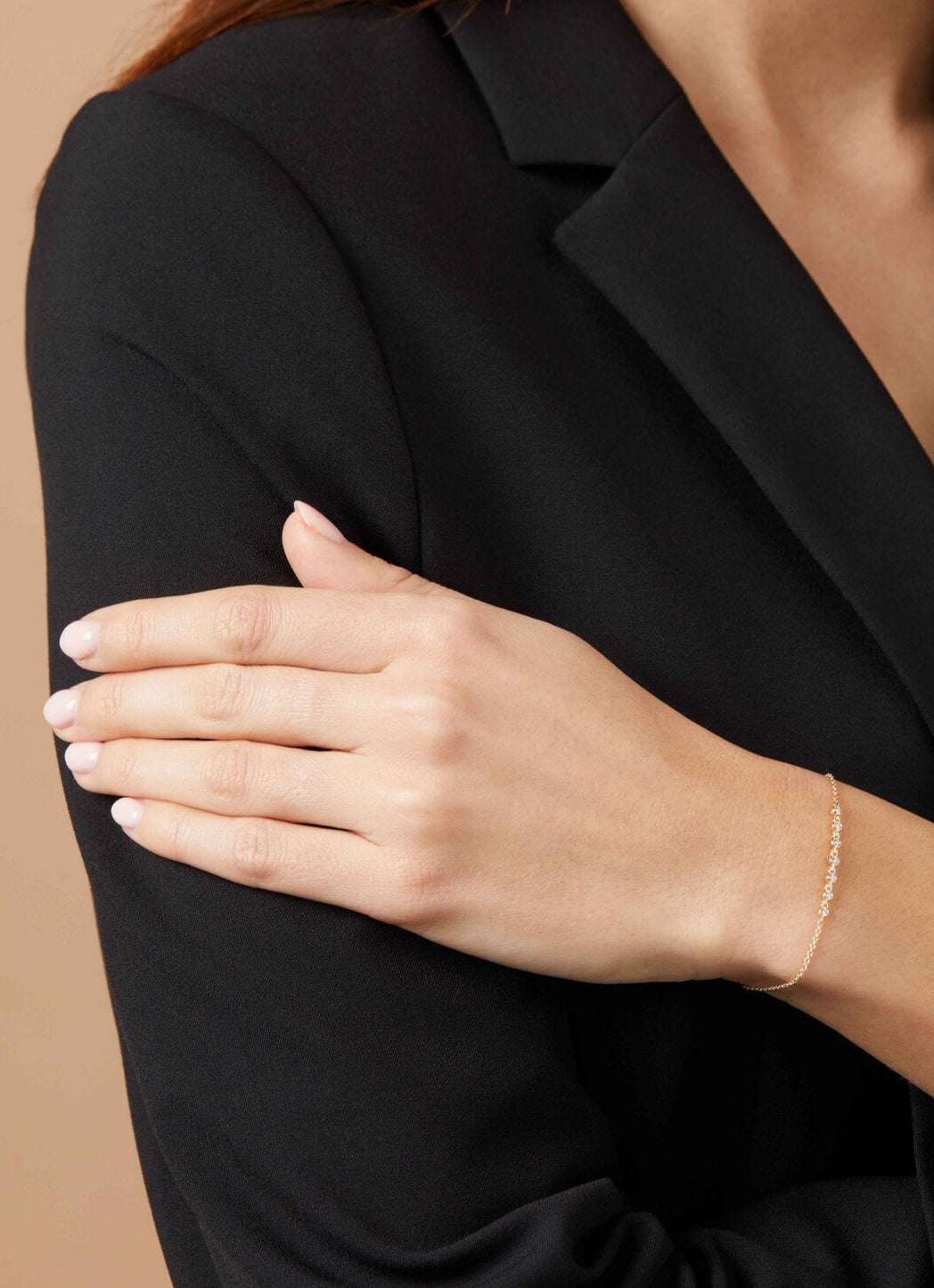 Yellow gold bracelet, 0.11 ct diamond, joy