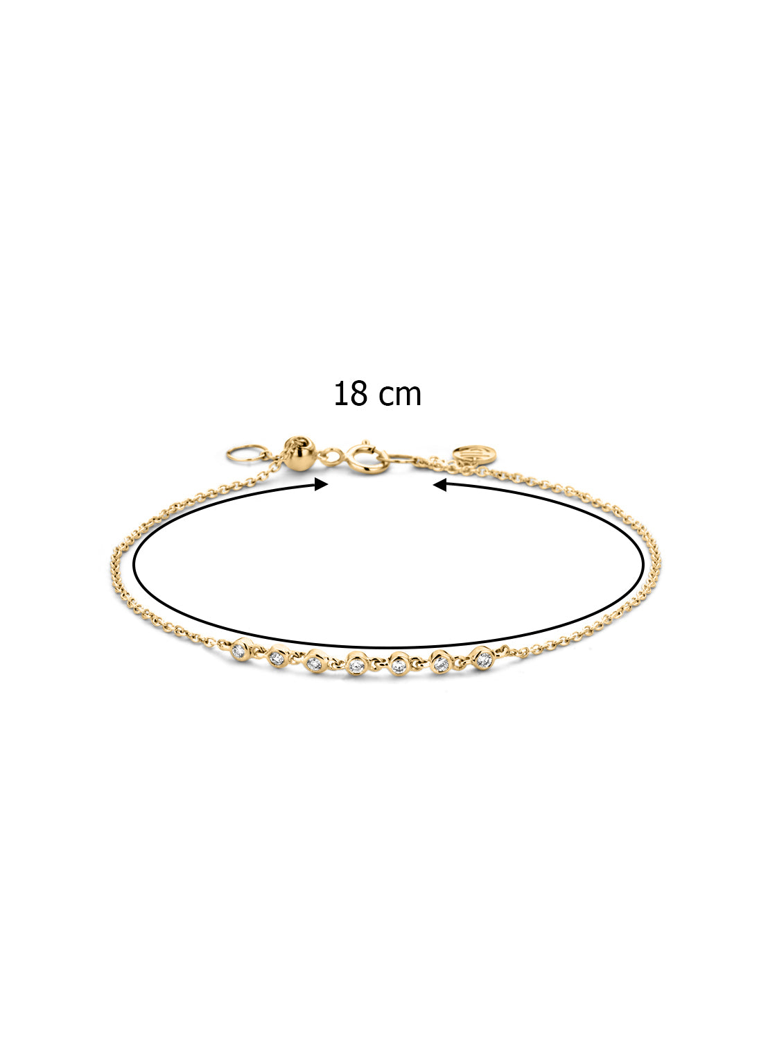 Yellow gold bracelet, 0.11 ct diamond, joy