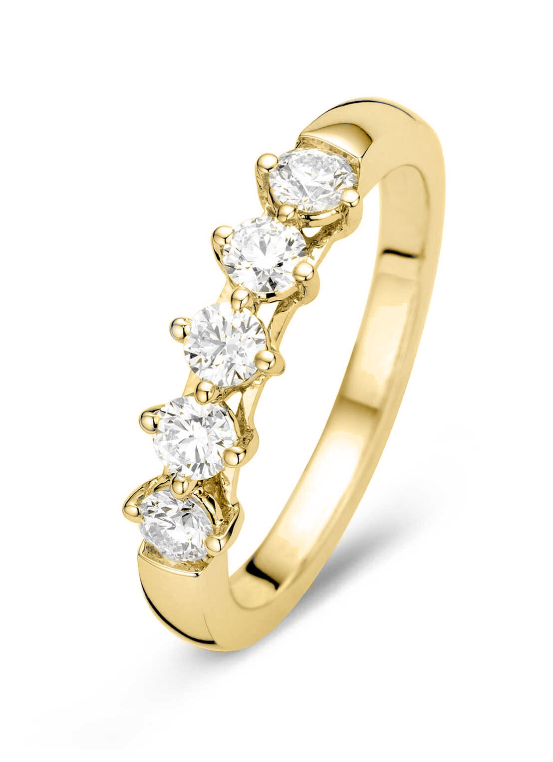Geelgouden ring, 0.50 ct diamant, Hearts & Arrows
