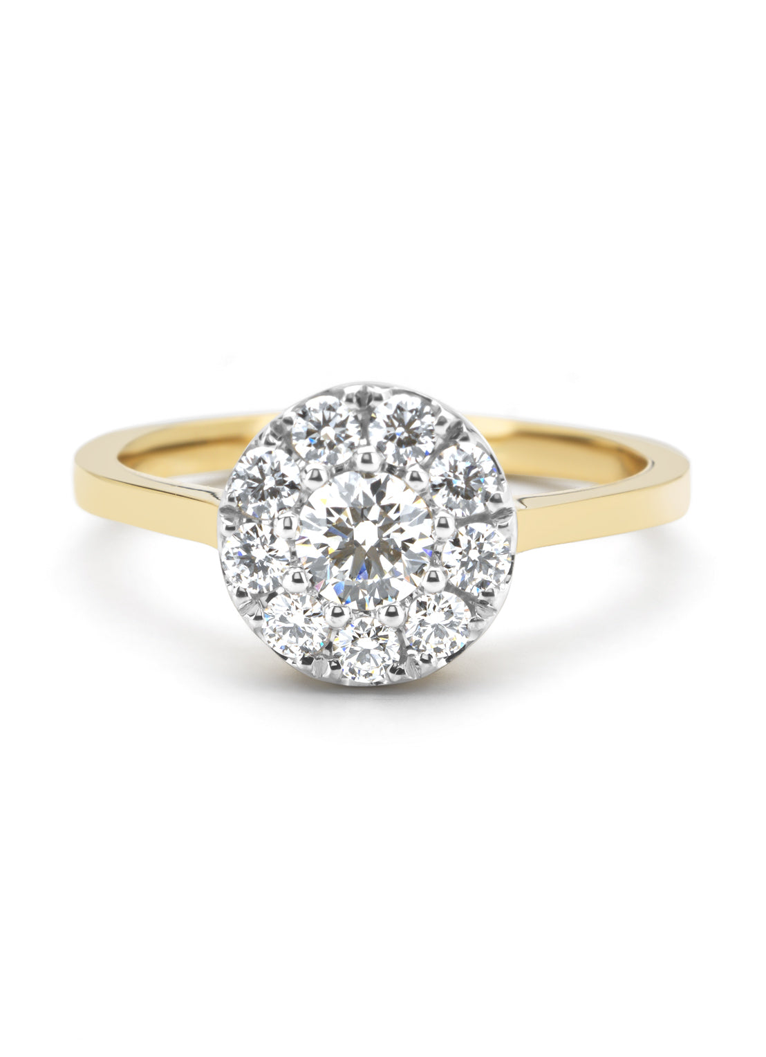 Gouden ring, 0.65 ct diamant, Hearts & Arrows